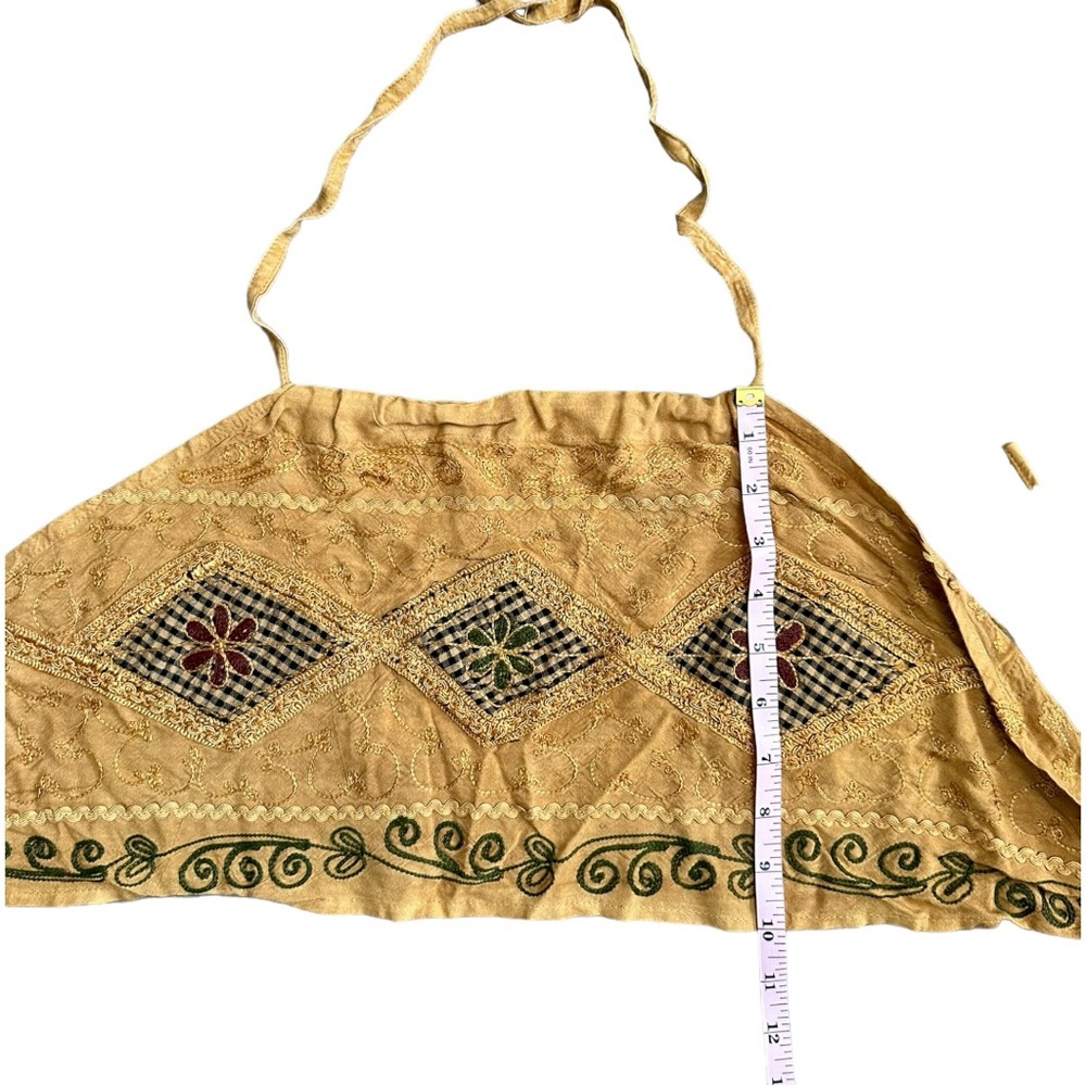 Embroidered Crop Top Wrap Skirt Set Mustard Boho … - image 4